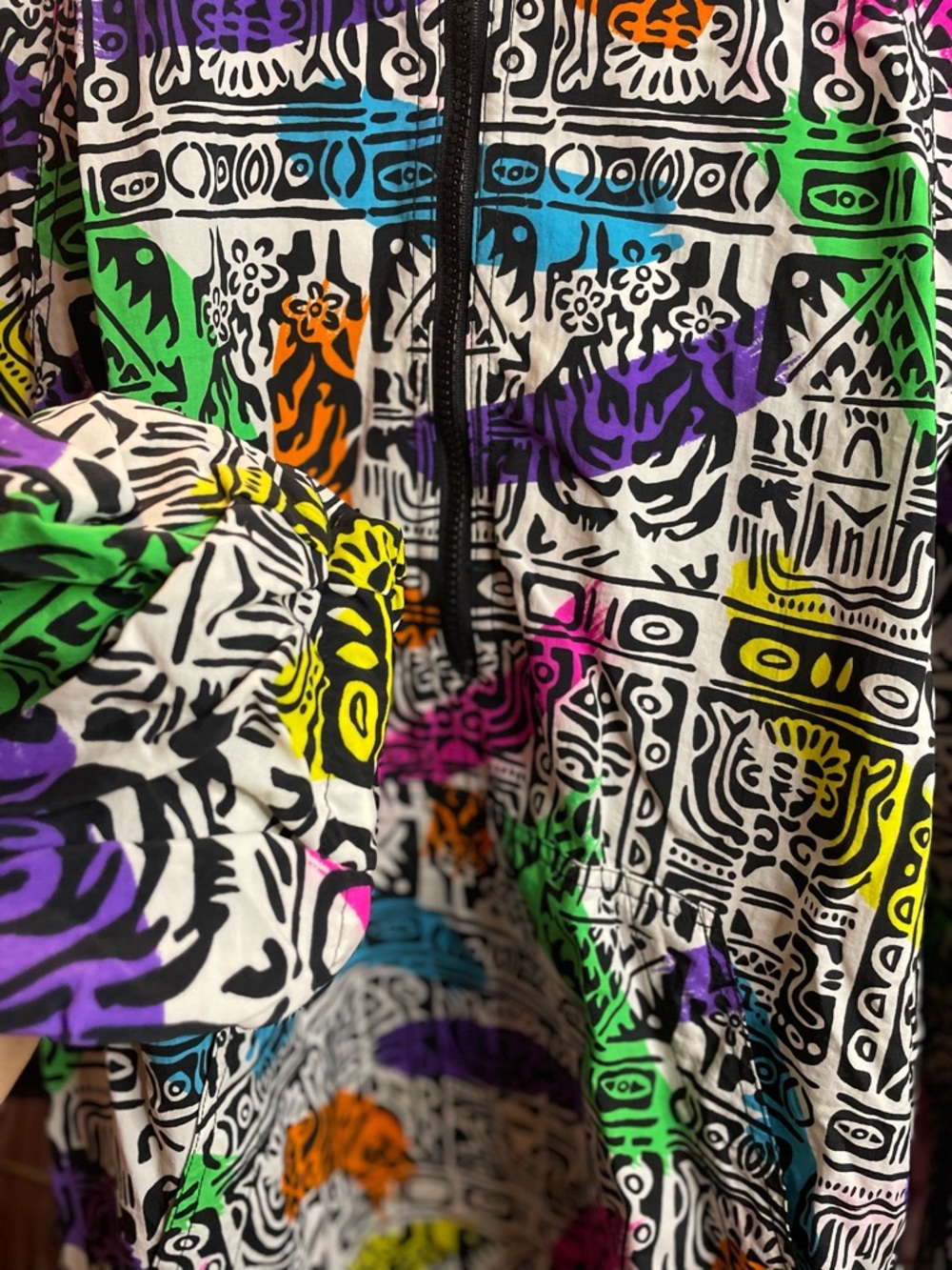 Colorful Abstract Print Windbreaker  Jacket - Picture 4 of 7